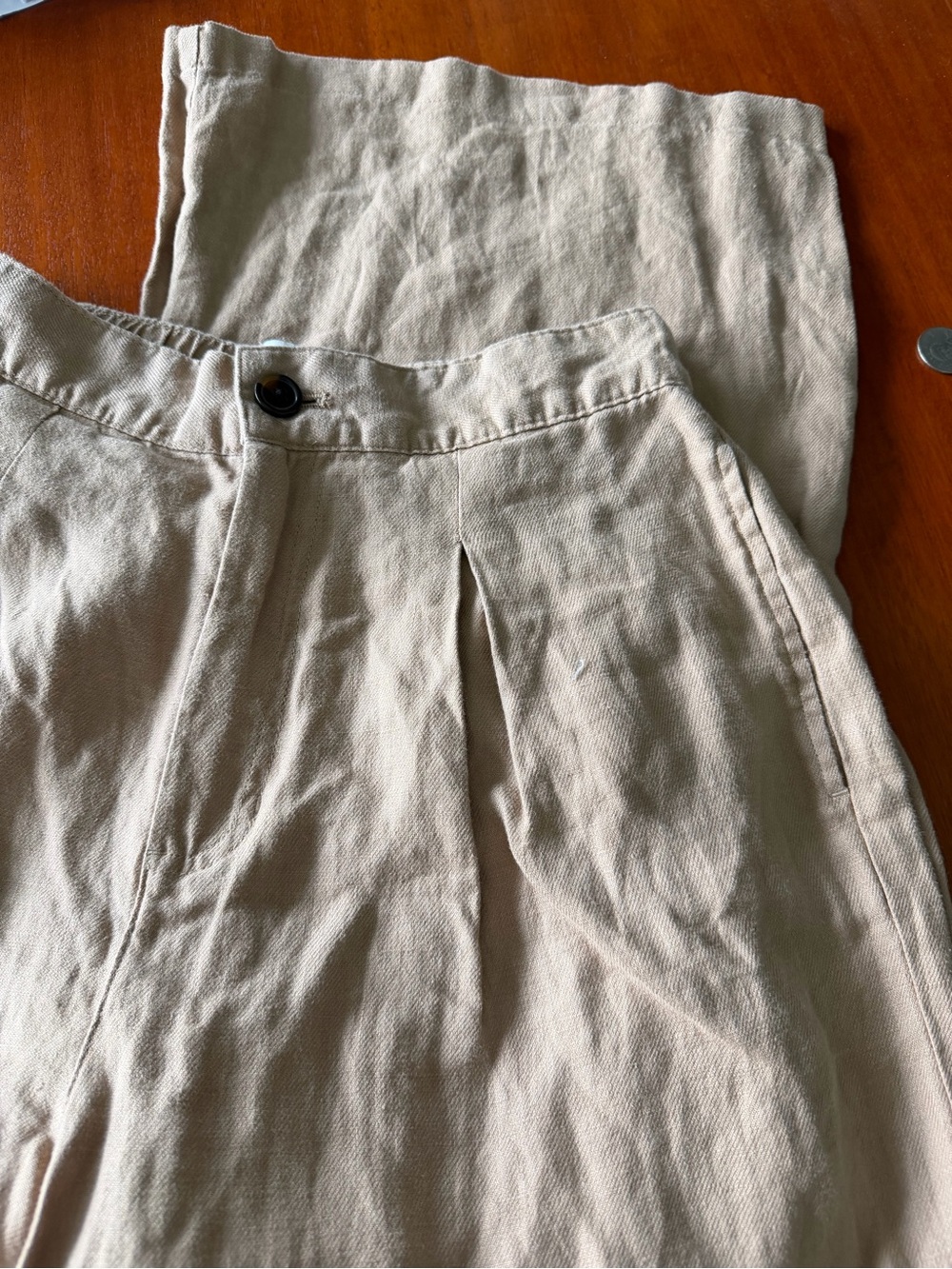 H Halston Wide-Leg Linen Pants P-21 - Picture 8 of 8